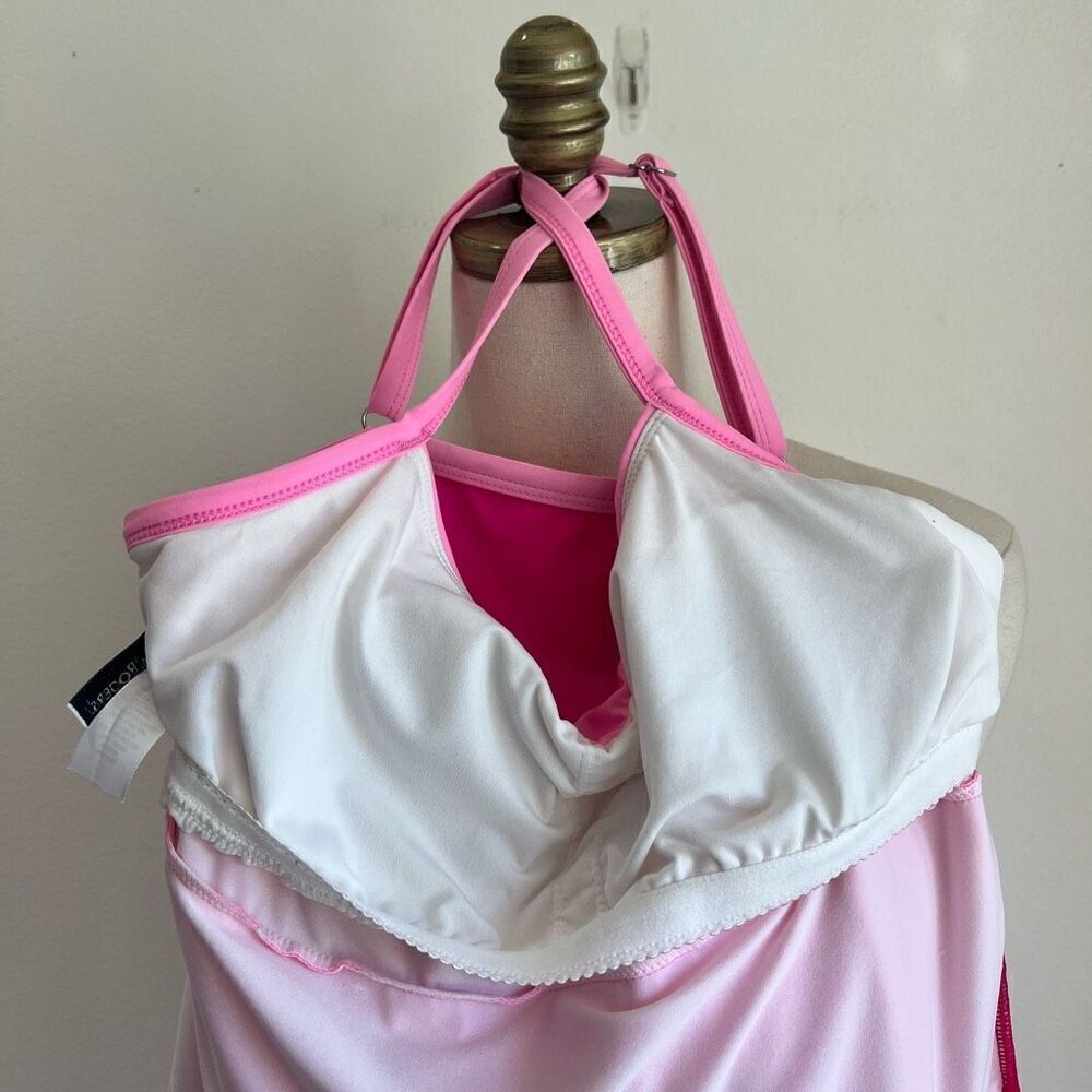 Kim Rogers Ruffled Tankini Top Pink Shades Size  Medium New With Tags - Picture 11 of 14